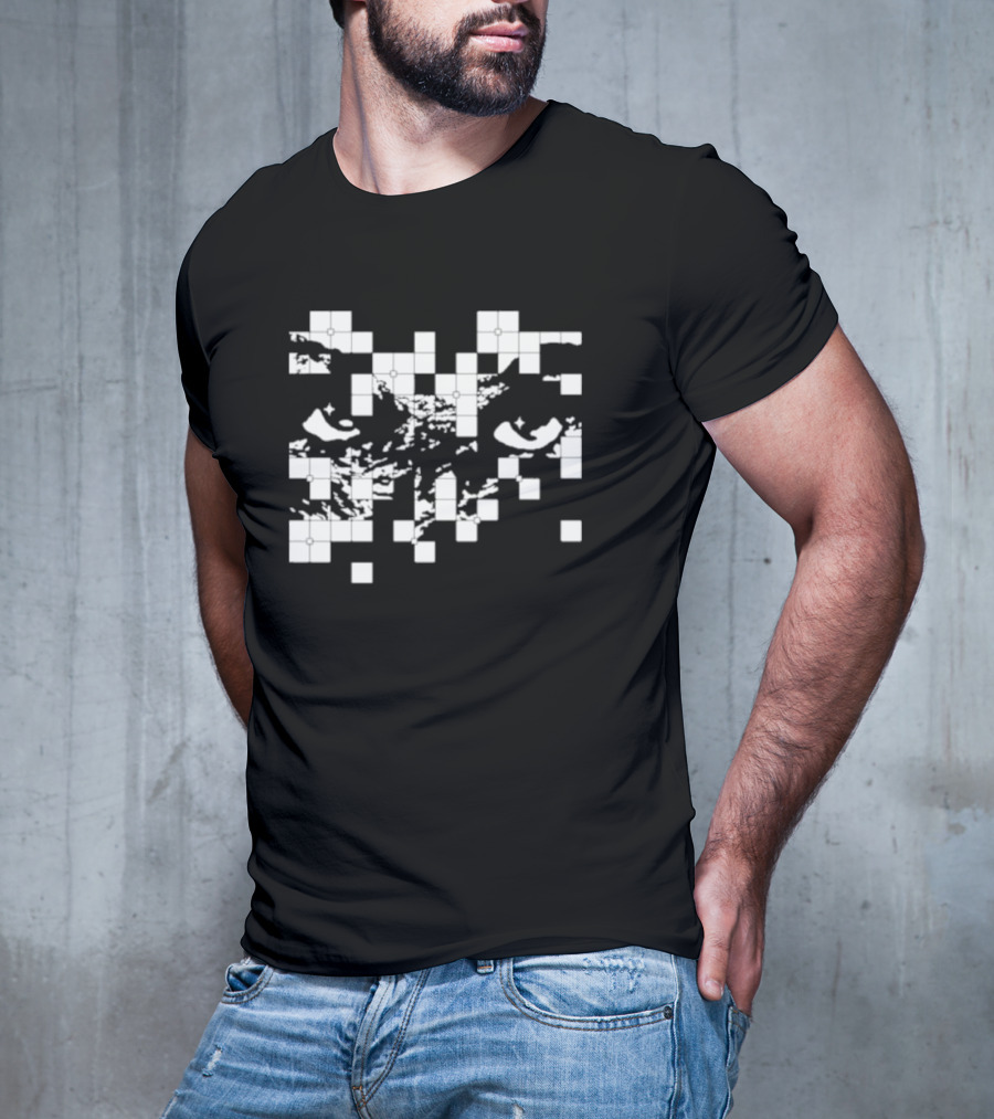 G Jones Paths Eyes Pixelated T-Shirt