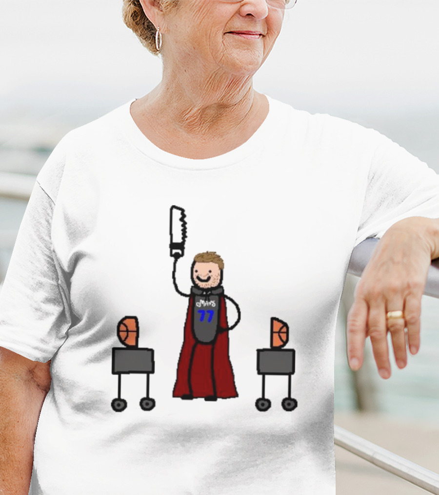 Luka Magic Cut The Basketball In Half NBA Paint Art Style 77 T-Shirt