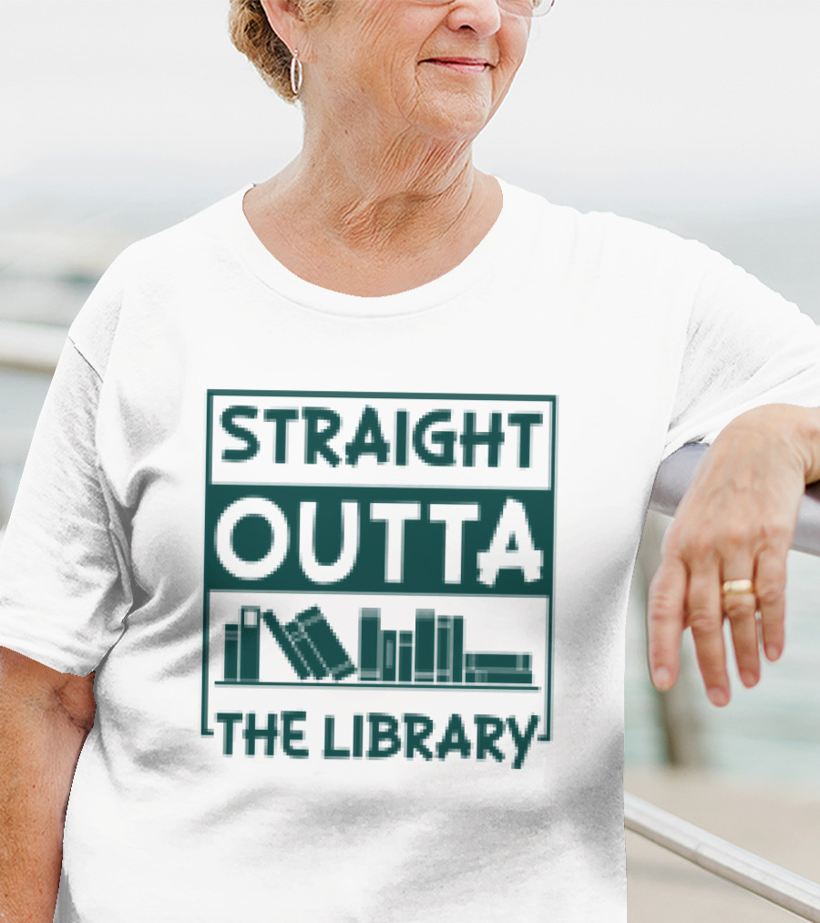 Straight Outta The Library Bookshelves Concept T-Shirt