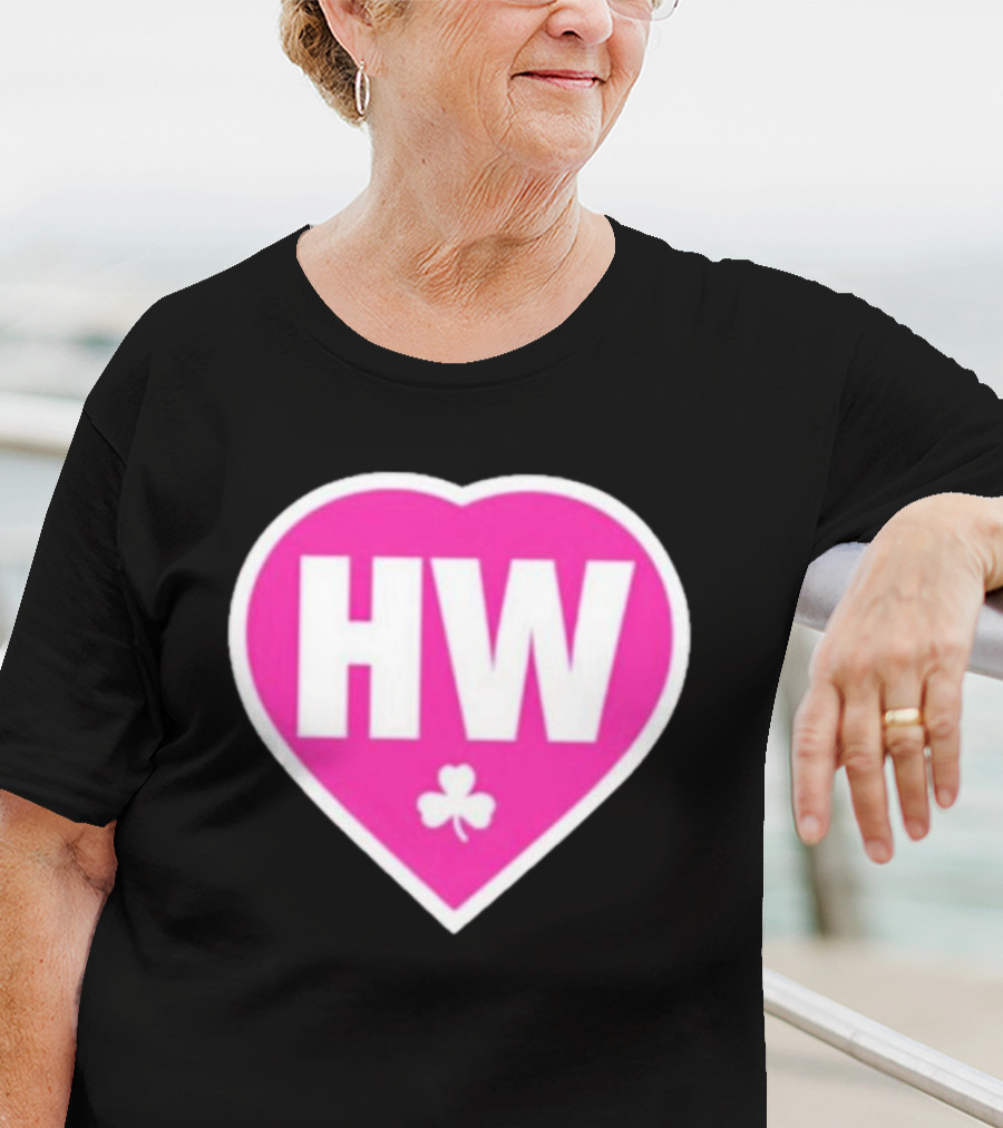 Celtics HW Heart With Pink Clover Move4Heather T-Shirt