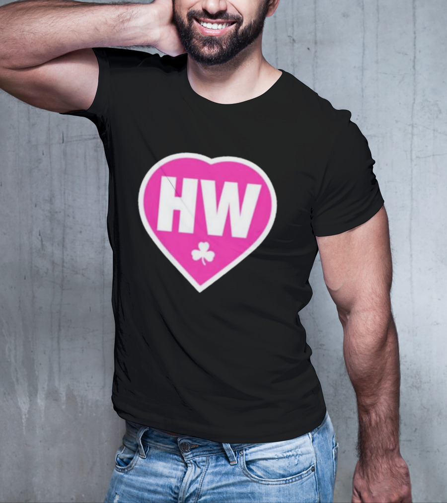 Celtics HW Heart With Pink Clover Move4Heather T-Shirt