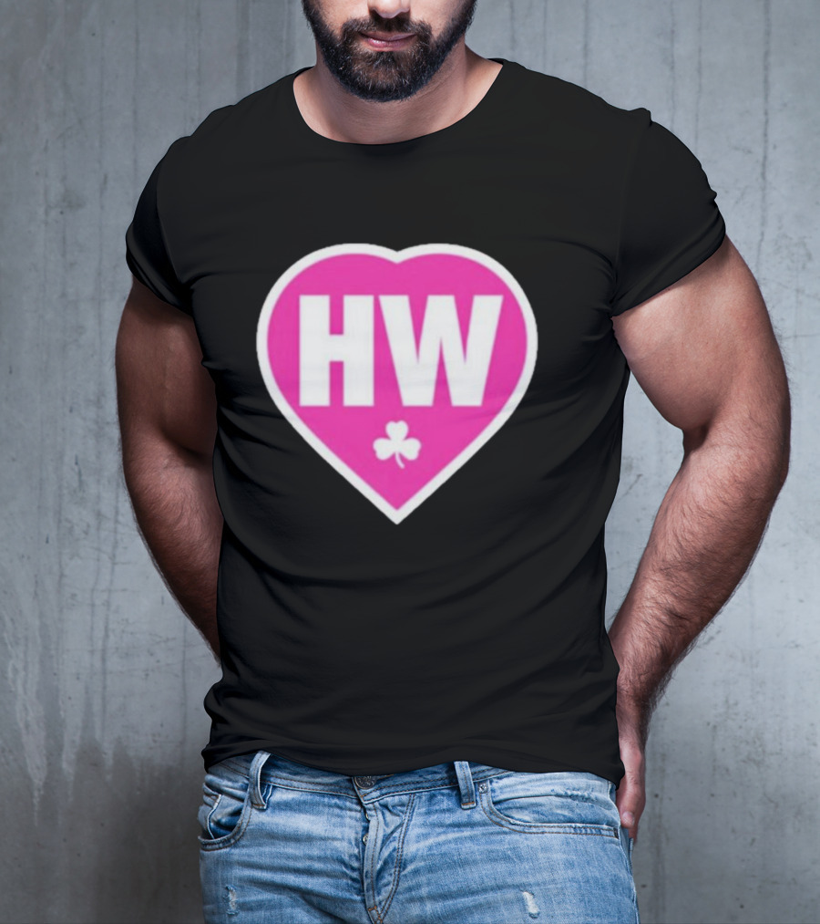 Celtics HW Heart With Pink Clover Move4Heather T-Shirt