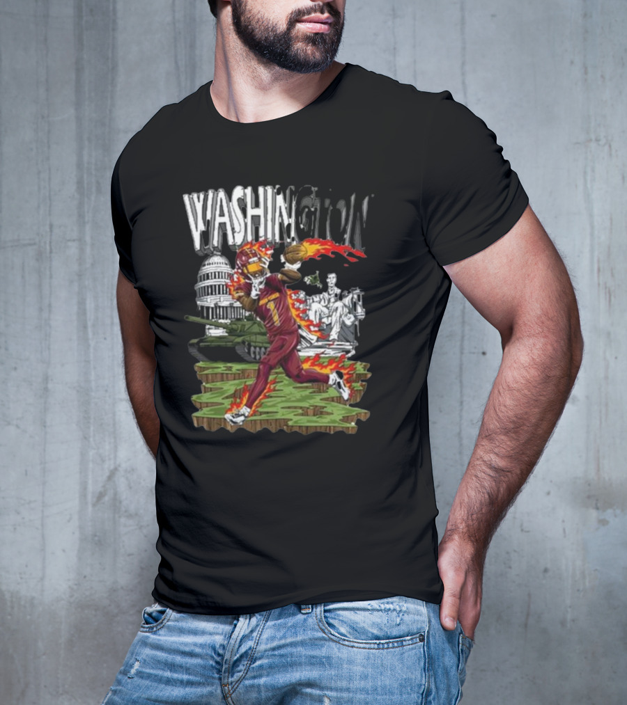 Washington Dark Horse Jd X Dh Football Fire Monuments T-Shirt