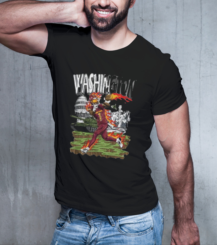 Washington Dark Horse Jd X Dh Football Fire Monuments T-Shirt