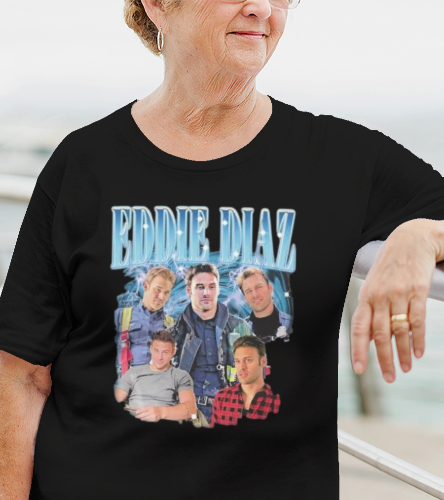 Eddie Diaz Firefighter Tribute Montage T-Shirt