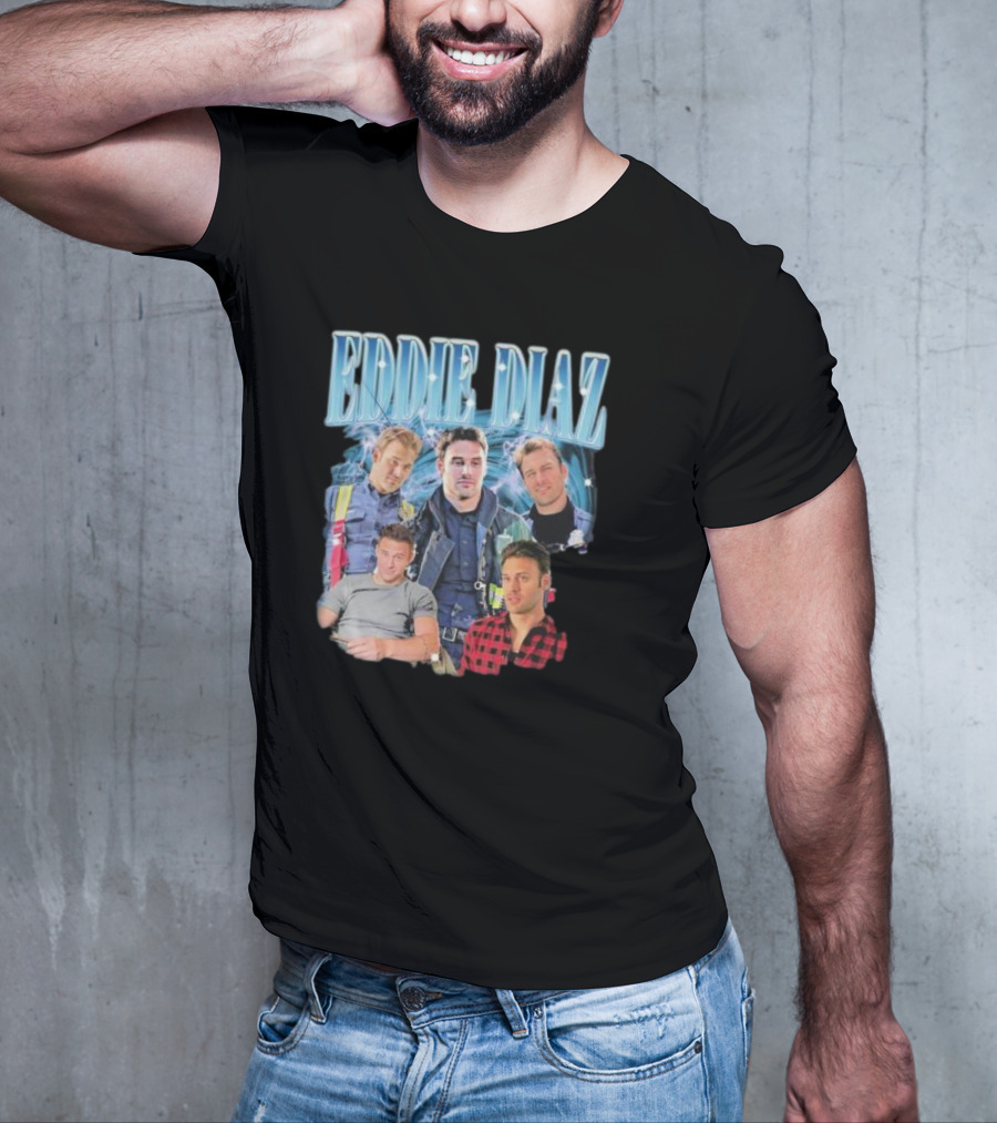 Eddie Diaz Firefighter Tribute Montage T-Shirt