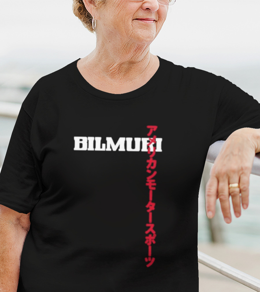 Bilmuri American Motorsports Japanese Text T-Shirt