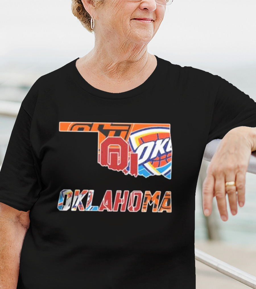 Oklahoma Sports Teams Oklahoma City Thunder Oklahoma State University Cowboys University Of Oklahoma Sooners T-Shirt