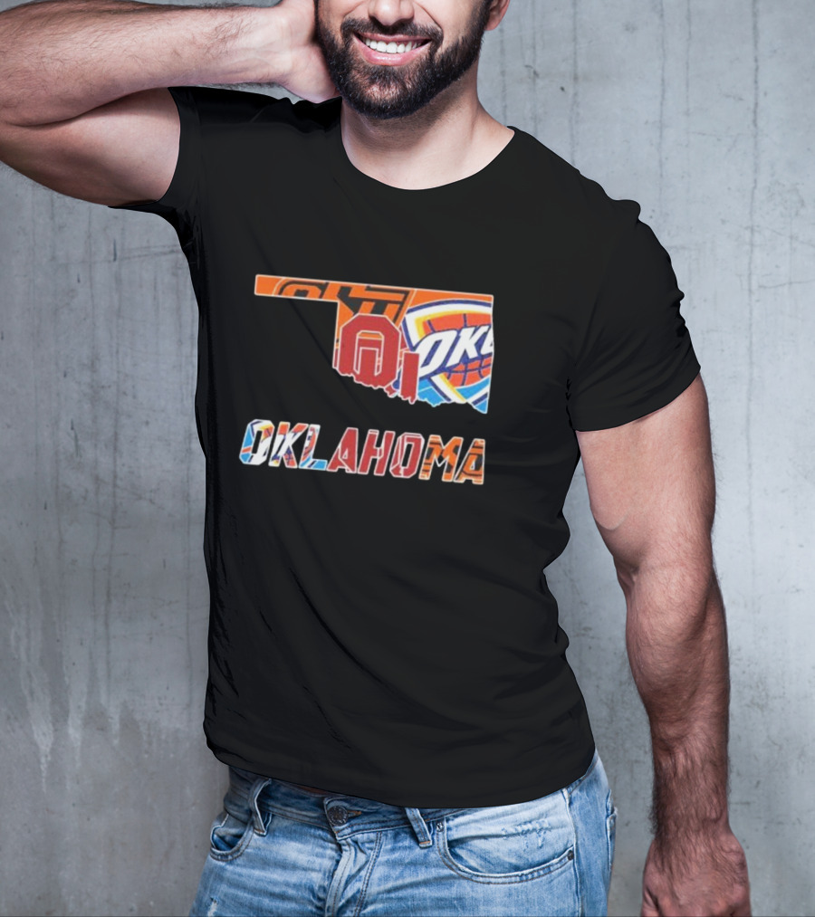 Oklahoma Sports Teams Oklahoma City Thunder Oklahoma State University Cowboys University Of Oklahoma Sooners T-Shirt
