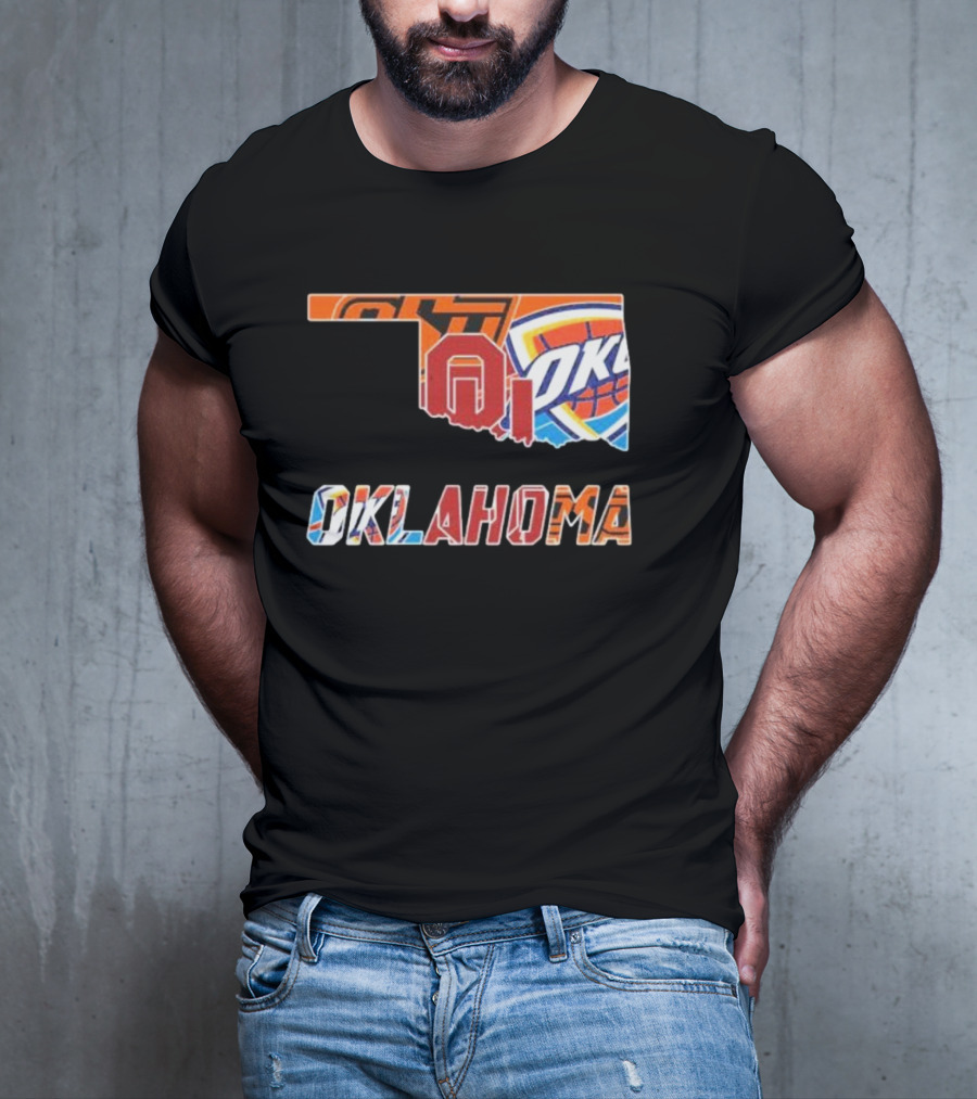 Oklahoma Sports Teams Oklahoma City Thunder Oklahoma State University Cowboys University Of Oklahoma Sooners T-Shirt