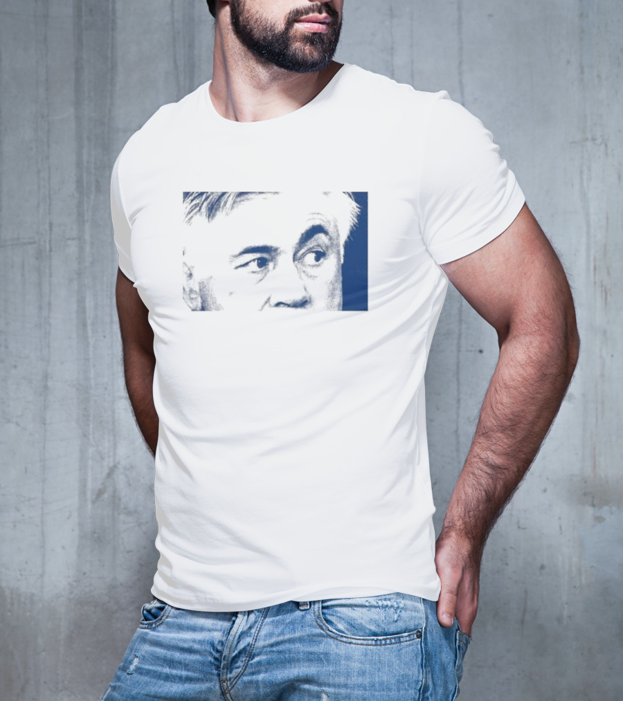 Don Carlo Ancelotti Eyes AOF Images In Blue T-Shirt