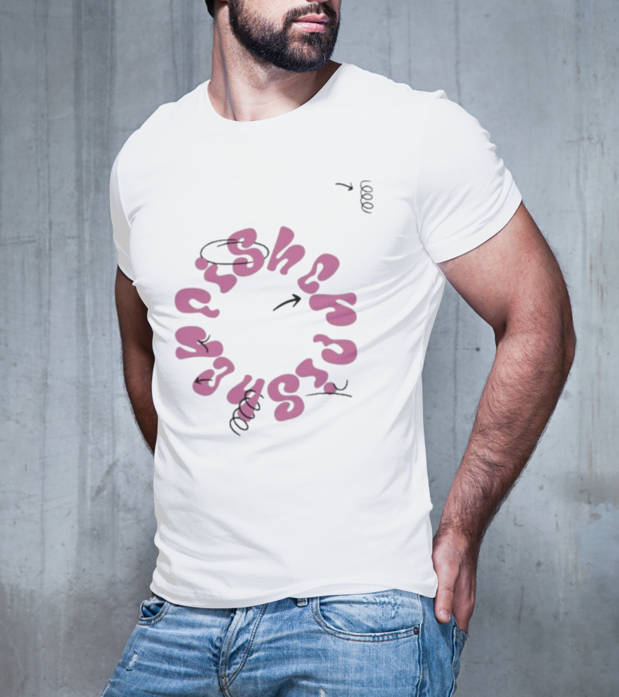 Fisher White Loop Essentials Circular Text T-Shirt