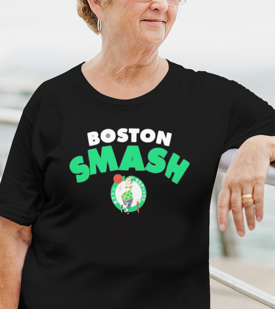 Boston Celtics Smash Basketball Emblem T-Shirt