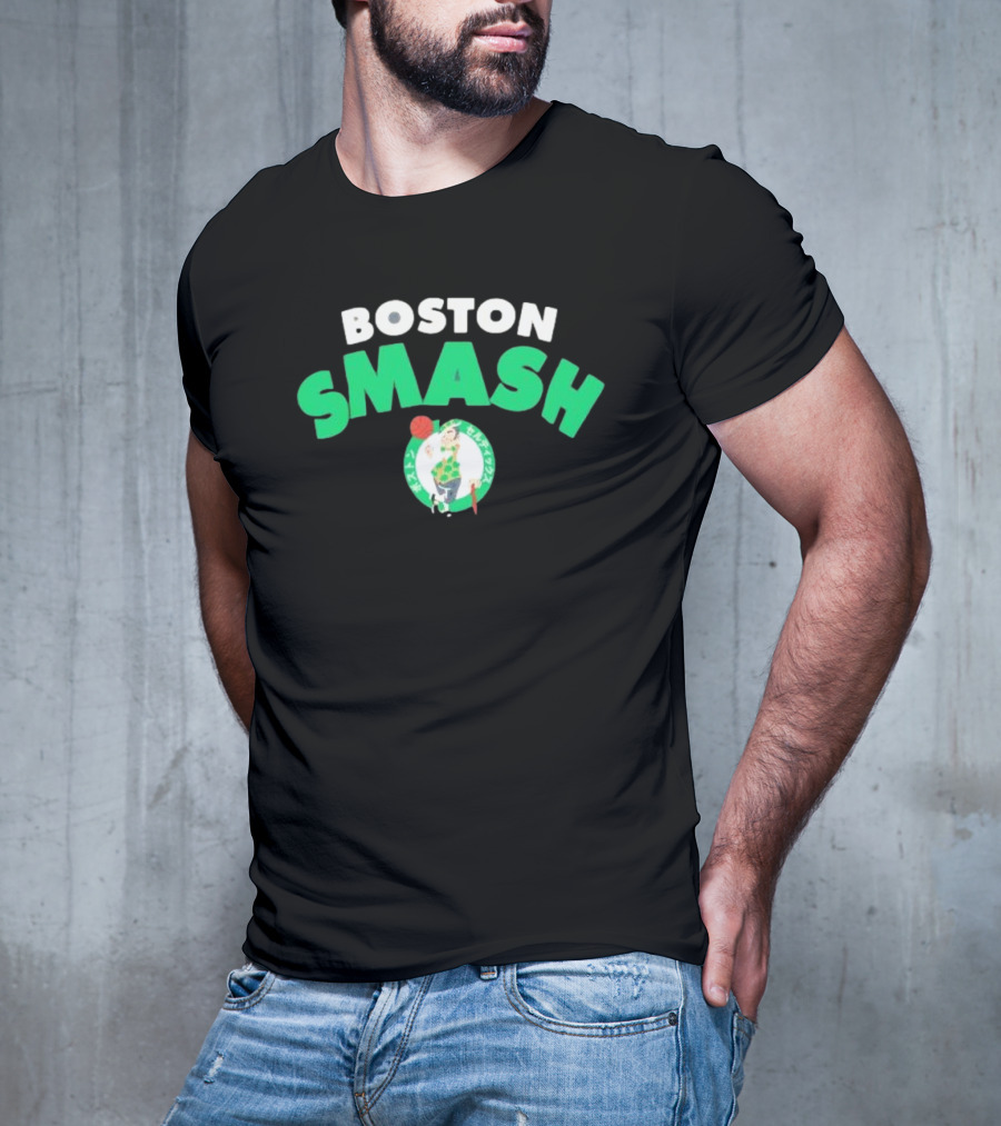 Boston Celtics Smash Basketball Emblem T-Shirt