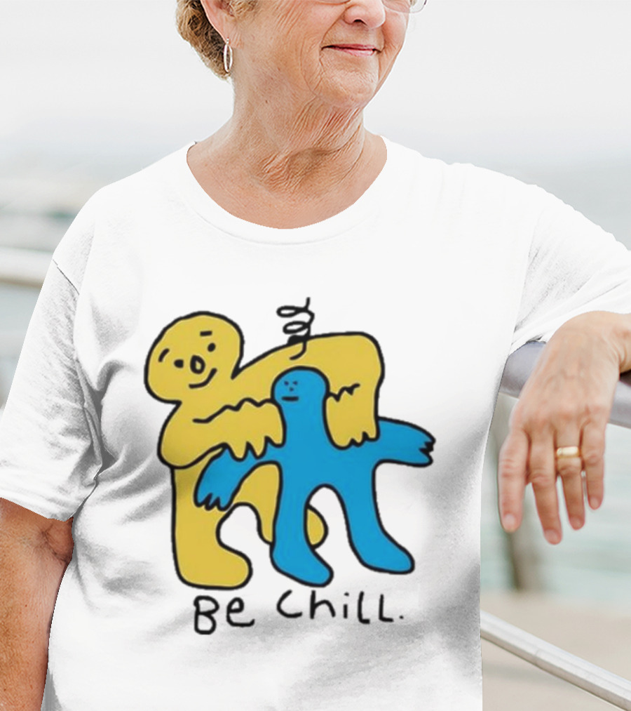 Iwantmyhoney Be Chill Yellow And Blue Figure Hugging T-Shirt