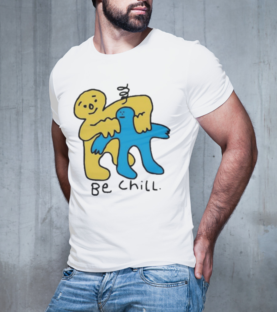 Iwantmyhoney Be Chill Yellow And Blue Figure Hugging T-Shirt