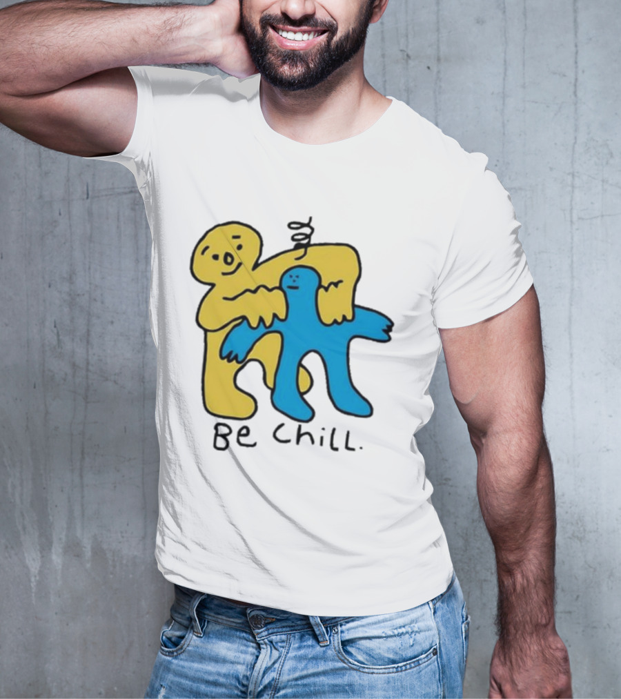 Iwantmyhoney Be Chill Yellow And Blue Figure Hugging T-Shirt