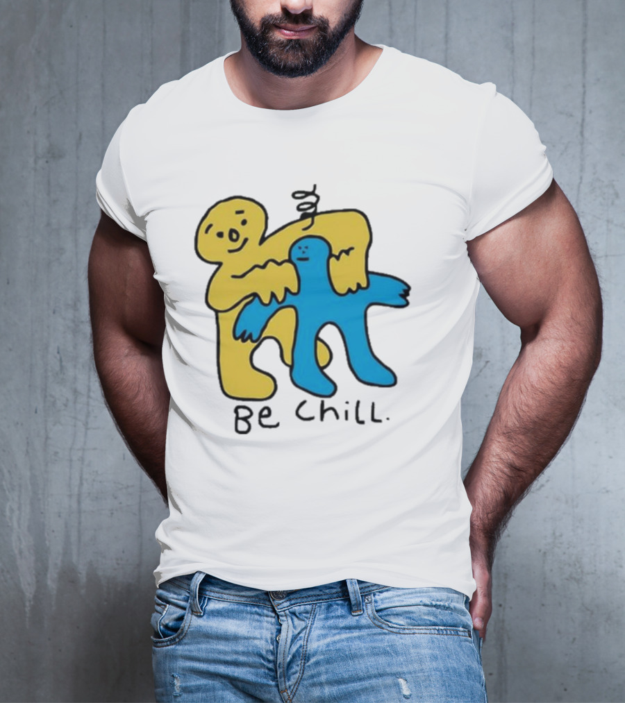 Iwantmyhoney Be Chill Yellow And Blue Figure Hugging T-Shirt