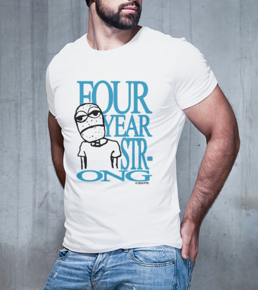 FOUR YEAR STRONG Band Logo With Masked Character T-Shirt