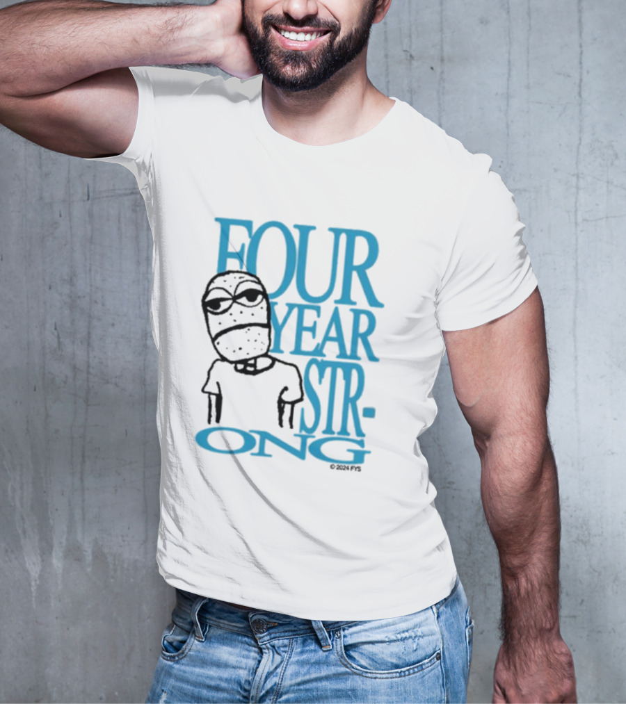 FOUR YEAR STRONG Band Logo With Masked Character T-Shirt