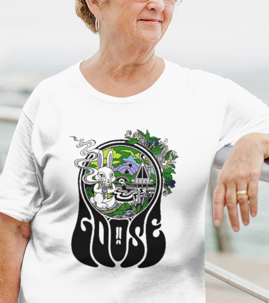 Goose Wonderland Psychedelic Rabbit Forest Portal T-Shirt