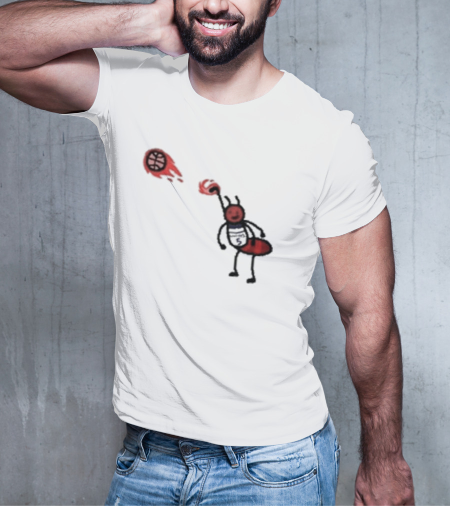 Paint Fire Ant Playing Basketball T-Shirt