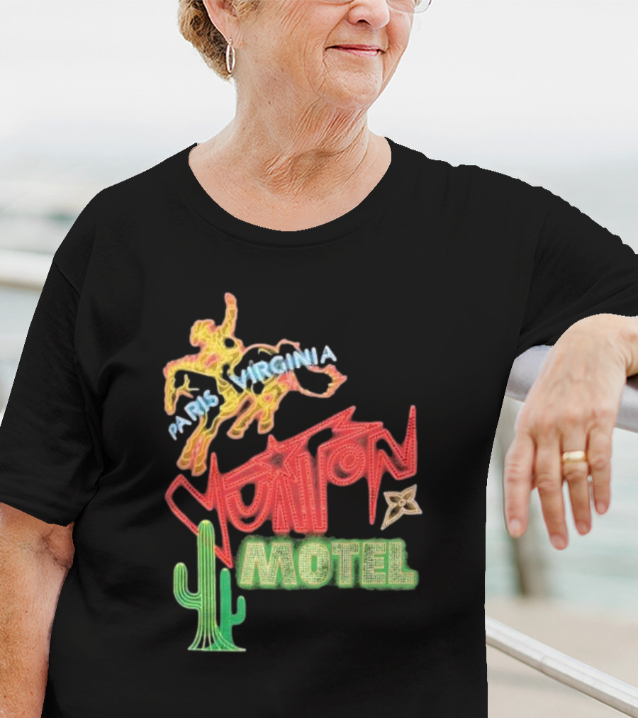 Paris Virginia Vuitton Motel Neon Cactus Cowboy Retro Sign T-Shirt