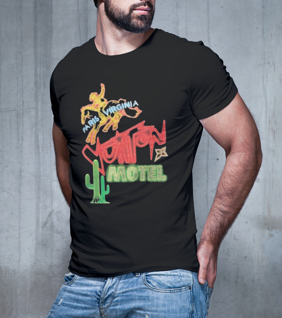 Paris Virginia Vuitton Motel Neon Cactus Cowboy Retro Sign T-Shirt