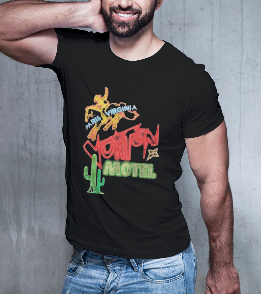 Paris Virginia Vuitton Motel Neon Cactus Cowboy Retro Sign T-Shirt