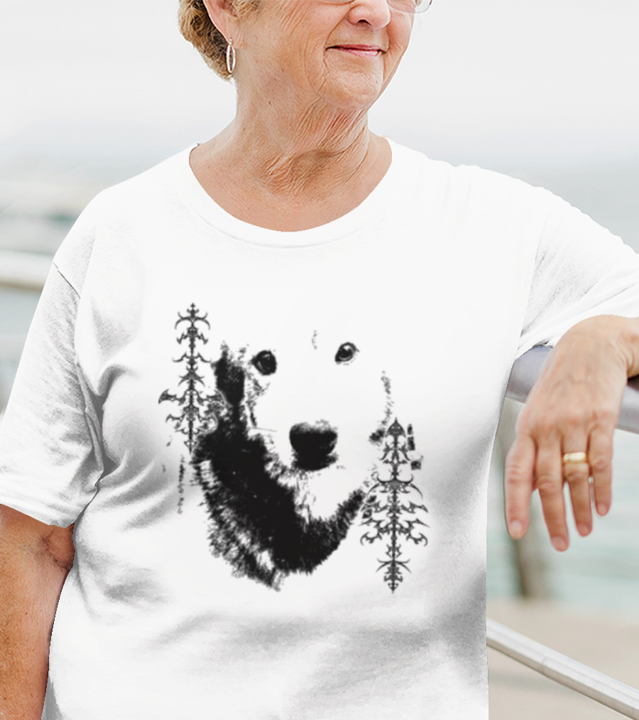 Wolf Face With Stylized Evergreen Trees T-Shirt
