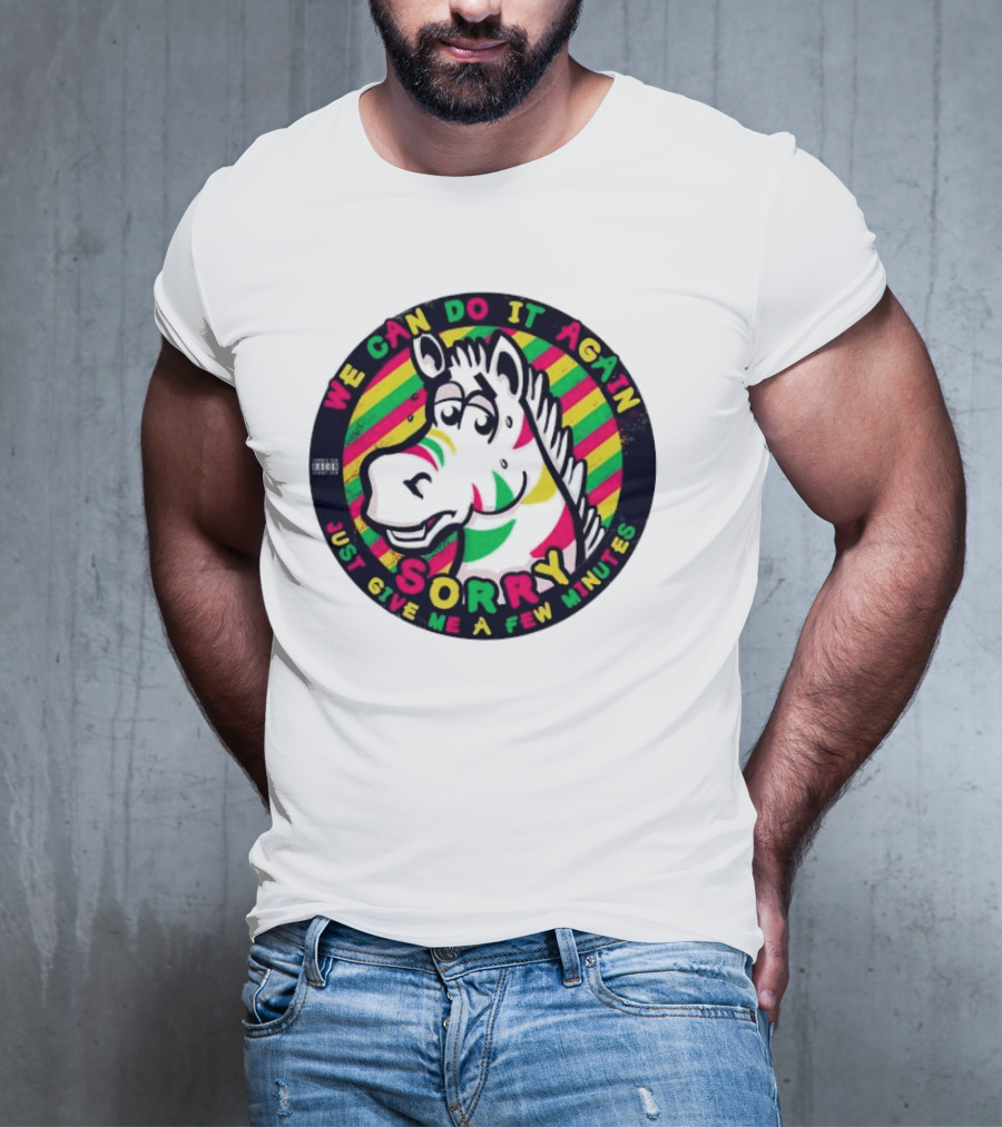 We Can Do It Again Sorry Just Give Me A Few Minutes Rainbow Zebra T-Shirt