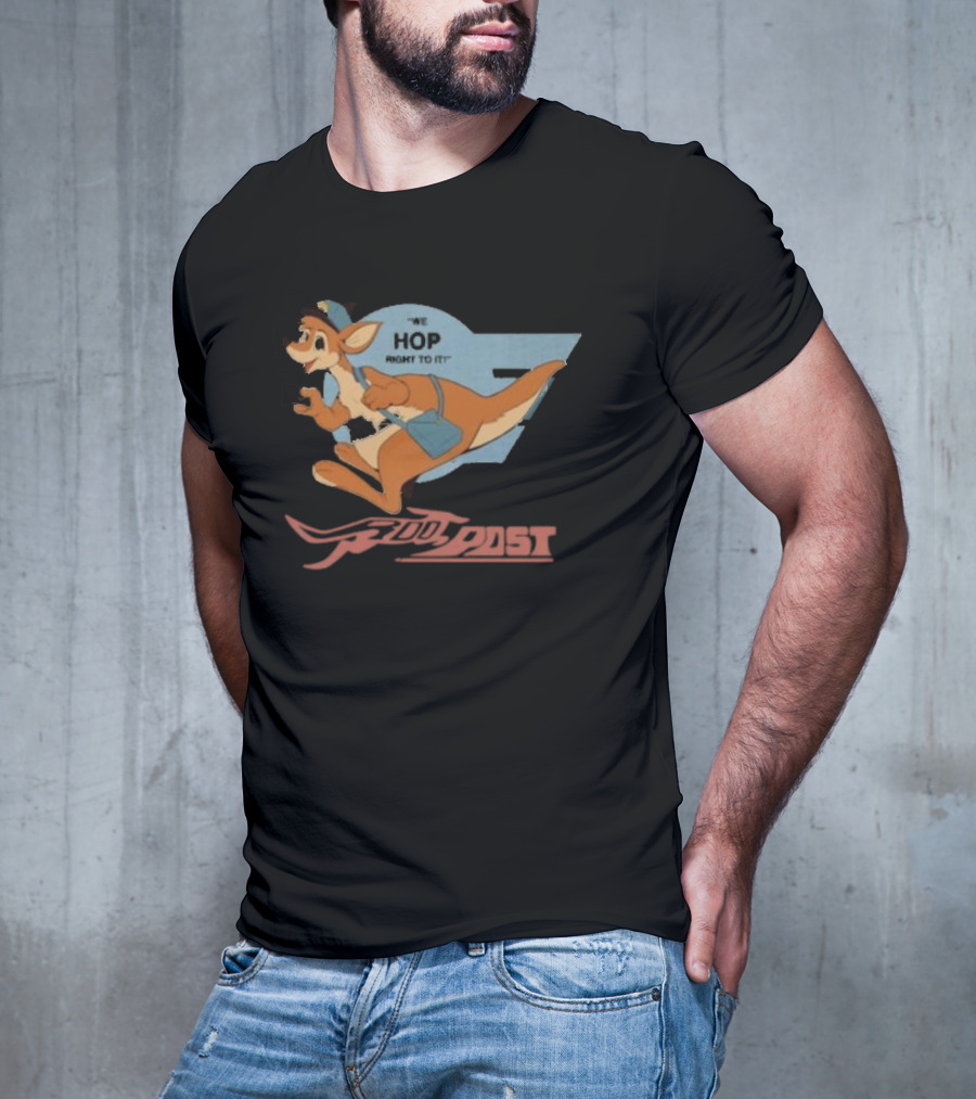 Roo Post We Hop Right To It Kangaroo Mail T-Shirt
