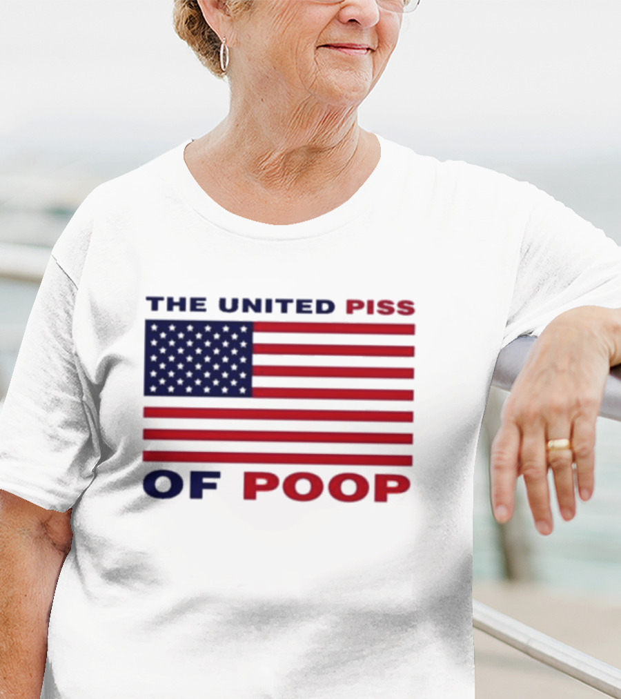 The United Piss Of Poop USA Flag Satire T-Shirt