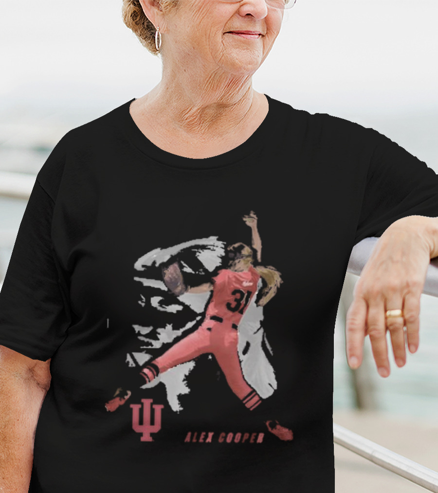 Alex Cooper Windup Baseball Indiana University Pitcher In Red Uniform T-Shirt
