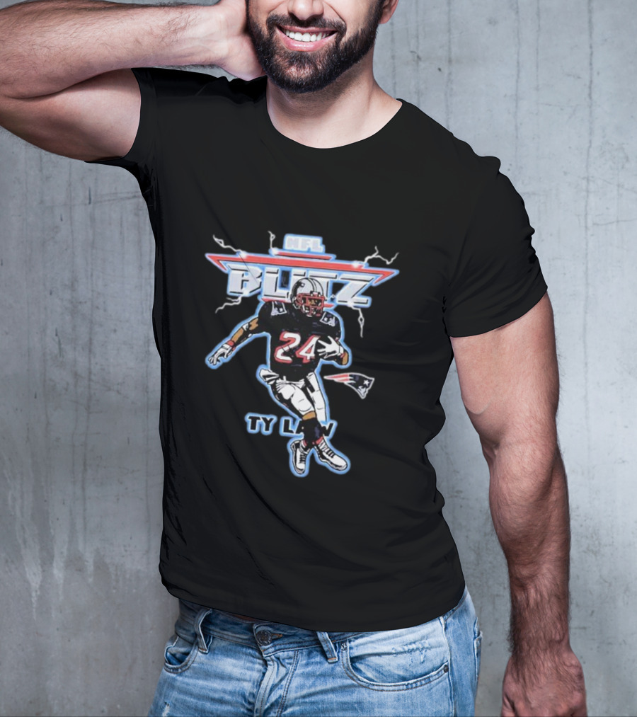 NFL Blitz Patriots Ty Law 24 Running Back T-Shirt