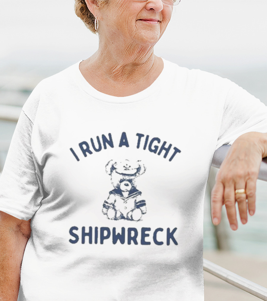 Slippywild I Run A Tight Shipwreck Captain Bear T-Shirt