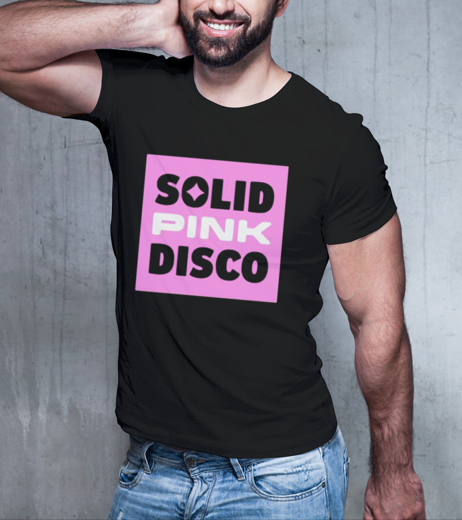 SOLID PINK DISCO Starburst Retro Block T-Shirt