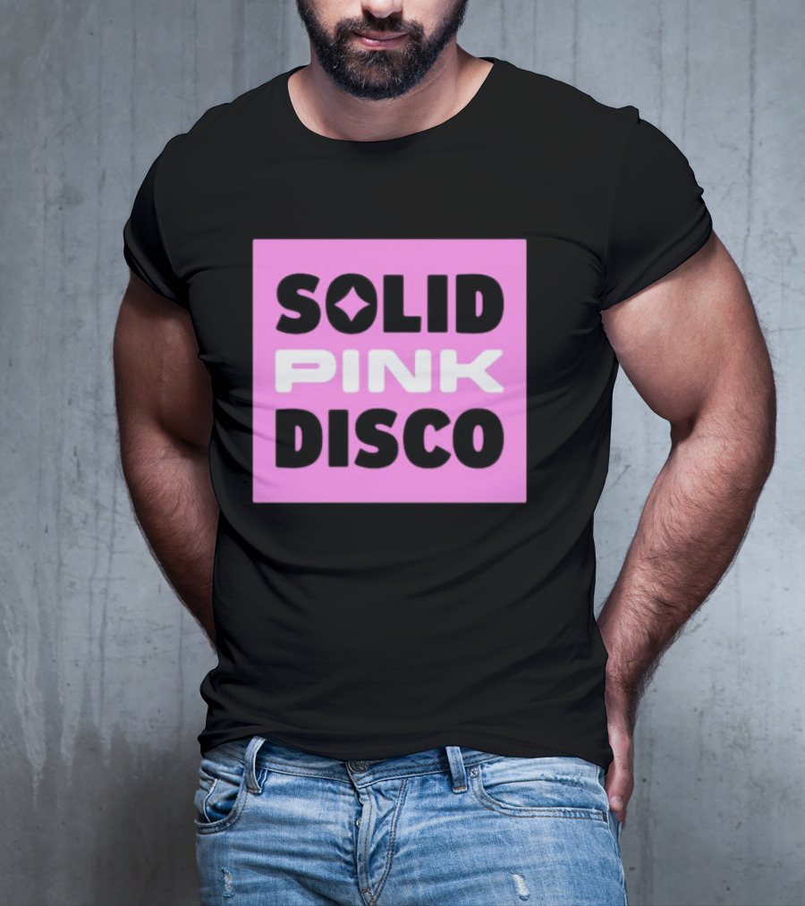 SOLID PINK DISCO Starburst Retro Block T-Shirt