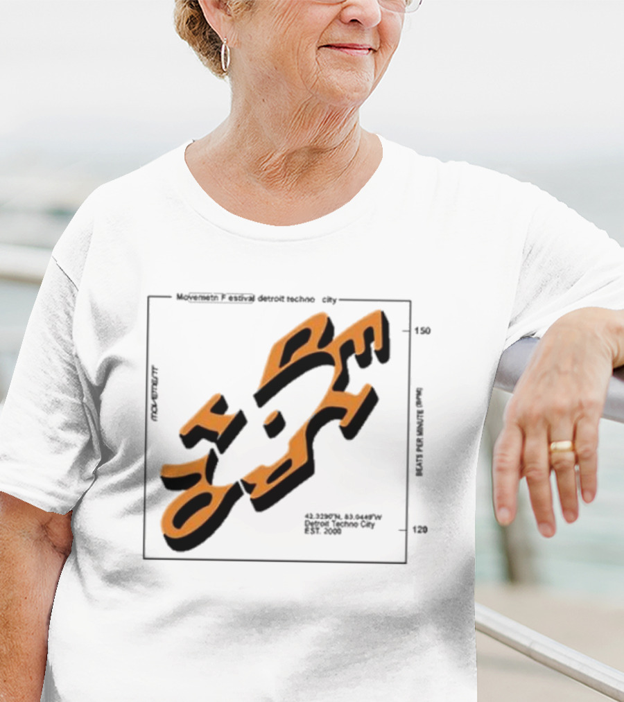 Movement Festival Detroit Techno City EST 2000 45 Heavy Latitude Longitude Coordinates T-Shirt