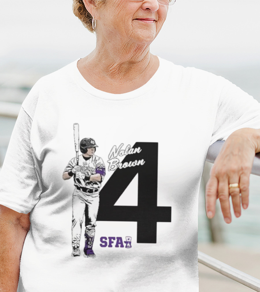 Nolan Brown 4 SFA Baseball Player T-Shirt