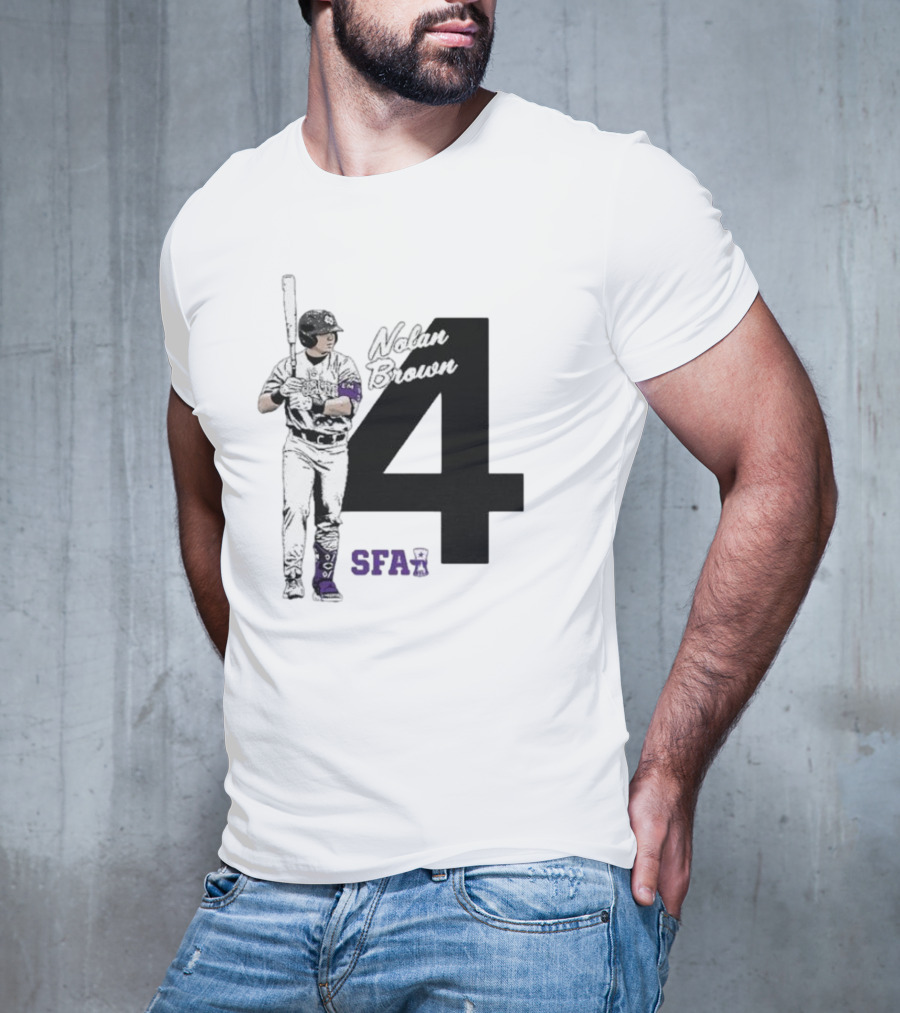 Nolan Brown 4 SFA Baseball Player T-Shirt