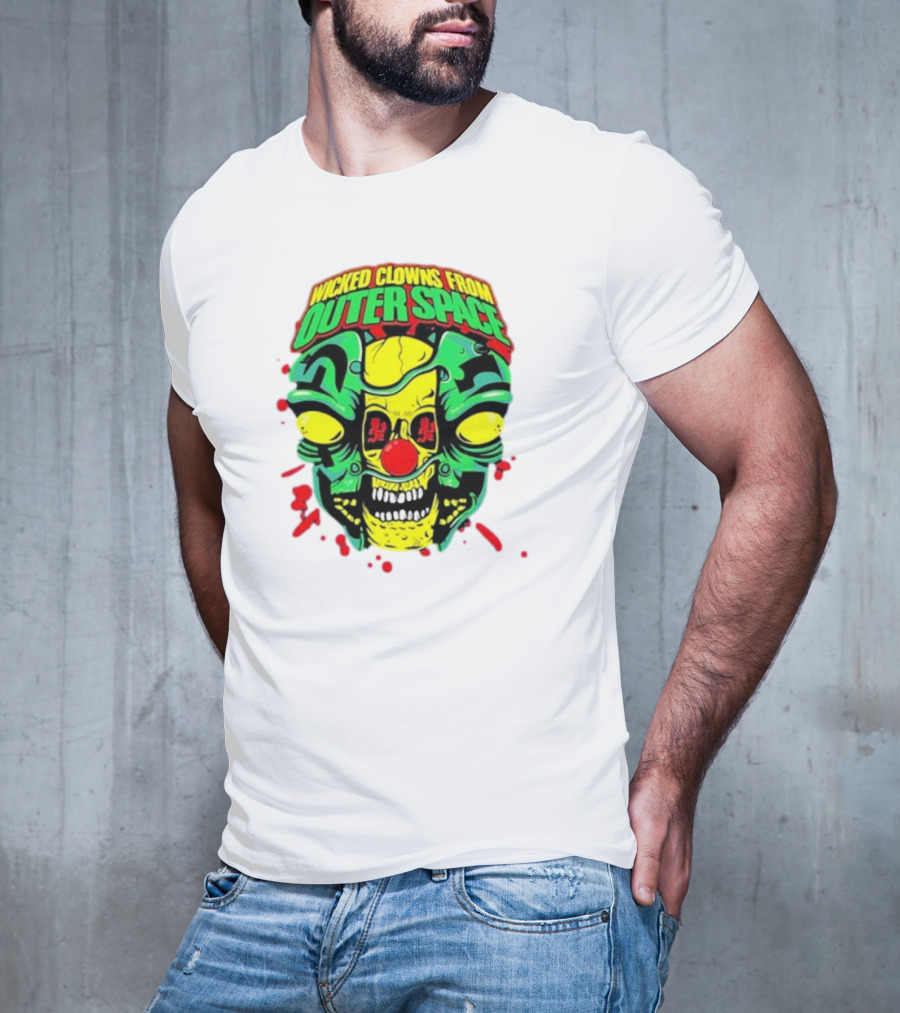 Wicked Clowns From Outer Space Psychopathic Vault ICP Split Face Alien T-Shirt