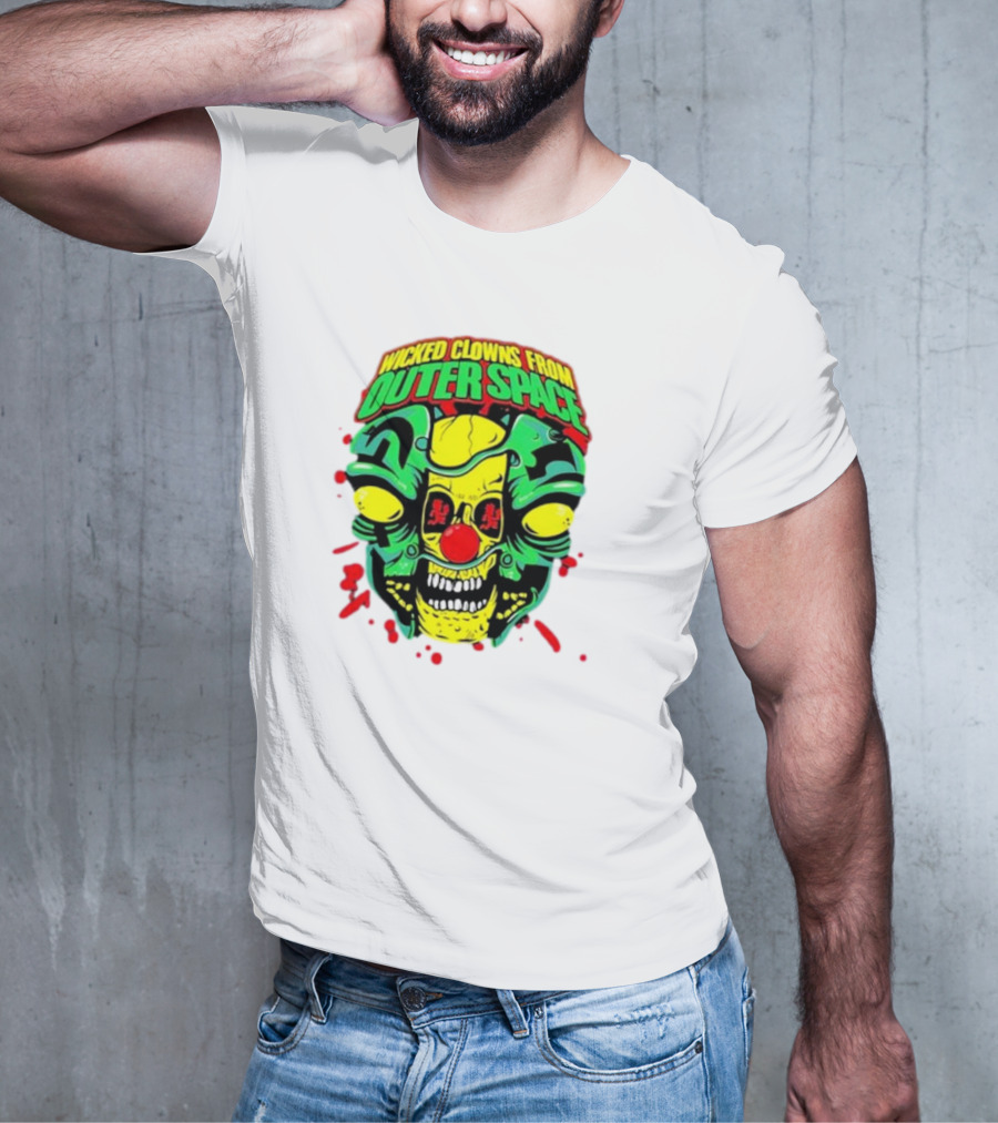 Wicked Clowns From Outer Space Psychopathic Vault ICP Split Face Alien T-Shirt