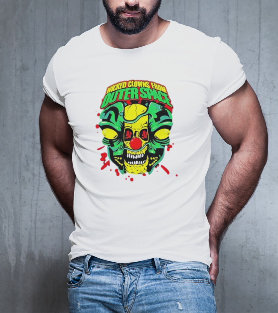 Wicked Clowns From Outer Space Psychopathic Vault ICP Split Face Alien T-Shirt