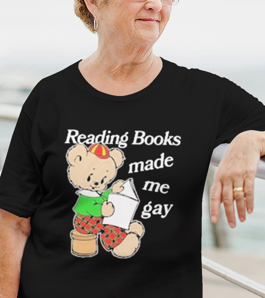 Reading Books Made Me Gay Teddy Bear In Plaid T-Shirt