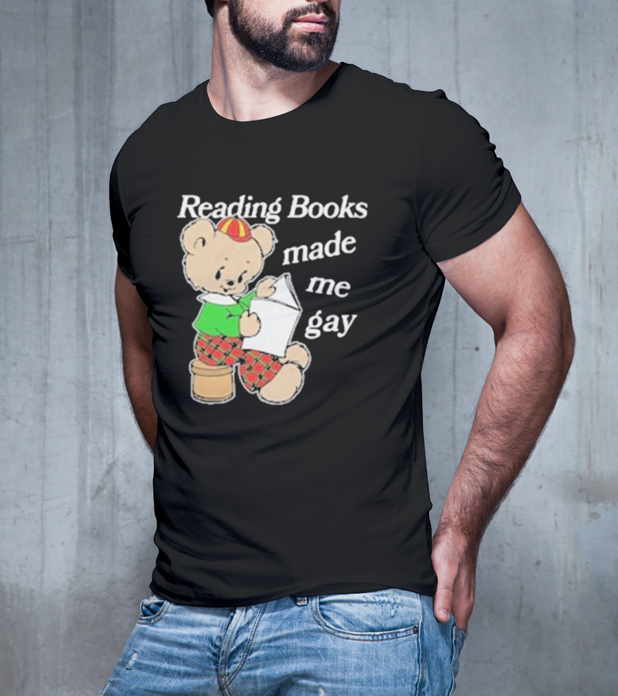 Reading Books Made Me Gay Teddy Bear In Plaid T-Shirt