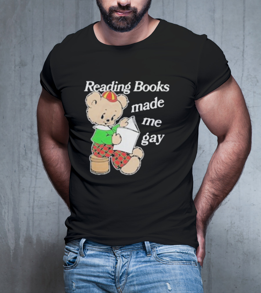 Reading Books Made Me Gay Teddy Bear In Plaid T-Shirt