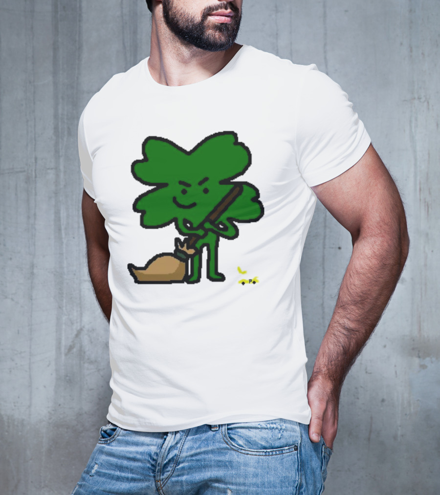 The Celtics Sweep The Pacers NBA Paint Shamrock Holding Broom T-Shirt