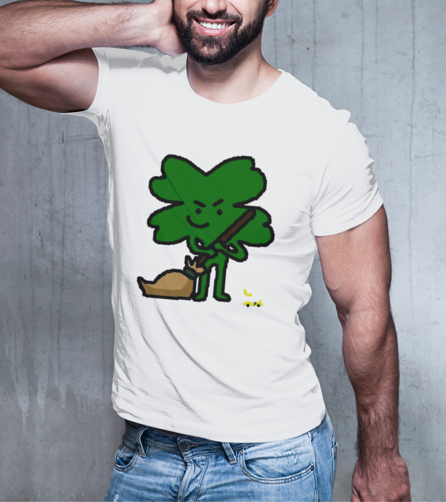 The Celtics Sweep The Pacers NBA Paint Shamrock Holding Broom T-Shirt