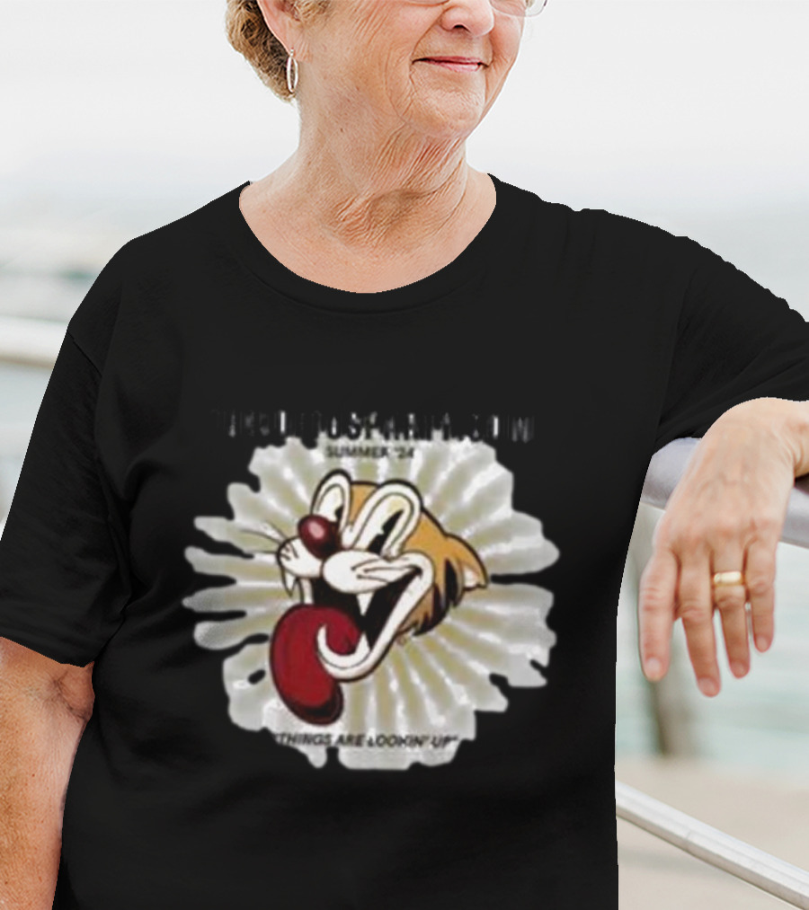 THELOFTUSPARTY.COM Summer ’24 Things Are Lookin Up Playful Cartoon Face T-Shirt